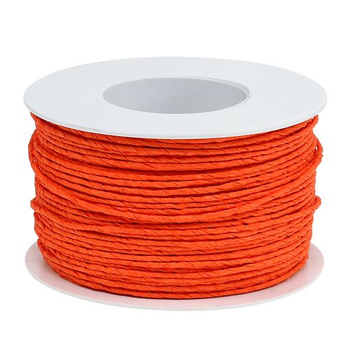 Floristik24 Cordon papier fil enroulé Ø2mm 100m orange