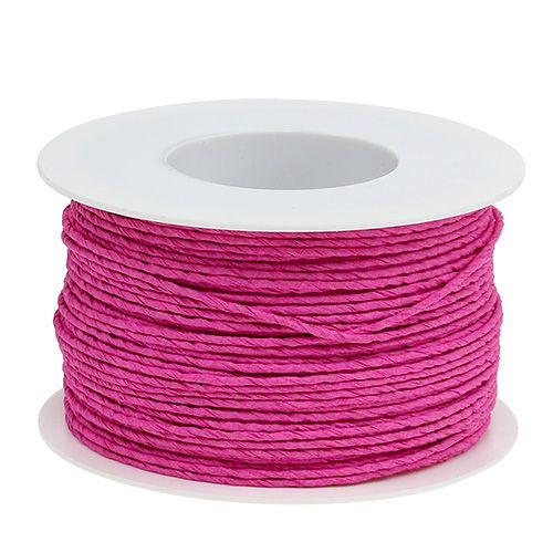 Cordon papier fil enroulé Ø2mm 100m rose