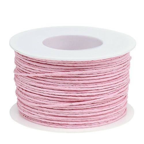 Cordon papier fil enroulé Ø2mm 100m rose