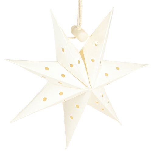 Article Pendentif de Noël décoratif étoile en papier blanc Ø10cm 8 pièces