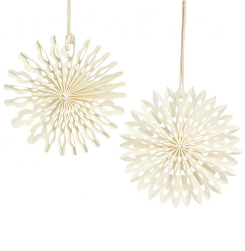 Étoile en papier étoile blanche pour décorations d&#39;arbre suspendues Ø10cm 6 pcs