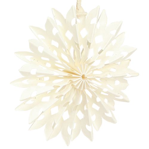 Article Étoile en papier étoile blanche pour décorations d'arbre suspendues Ø10cm 6 pcs