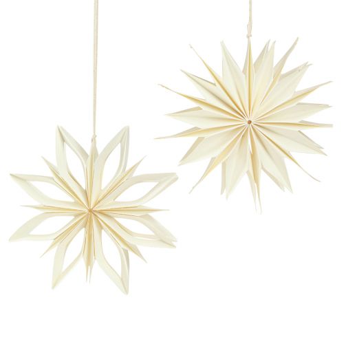 Article Décorations d&#39;arbre étoiles en papier étoiles or blanc Ø15cm 6 pcs