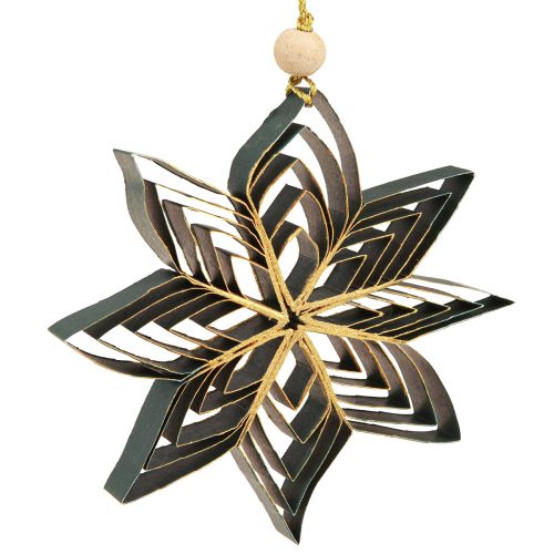 Article Étoiles en papier décorations pour sapin de Noël blanc marron vert 10cm 6 pcs