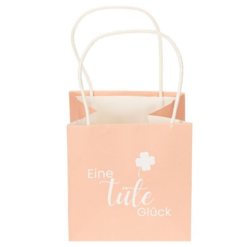 Article Sachet cadeau imprimé « Un sac de bonheur », idéal pour de jolies idées cadeaux, 12 cm, lot de 12.
