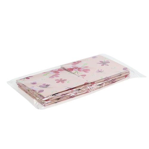 Floristik24 Sac en papier imprimé rose avec motif 10,5 x 10,5 cm 8 p.