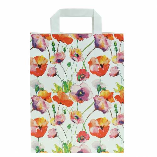 Floristik24 Sac en papier coquelicot 22cm x 10cm x 28cm 25pcs