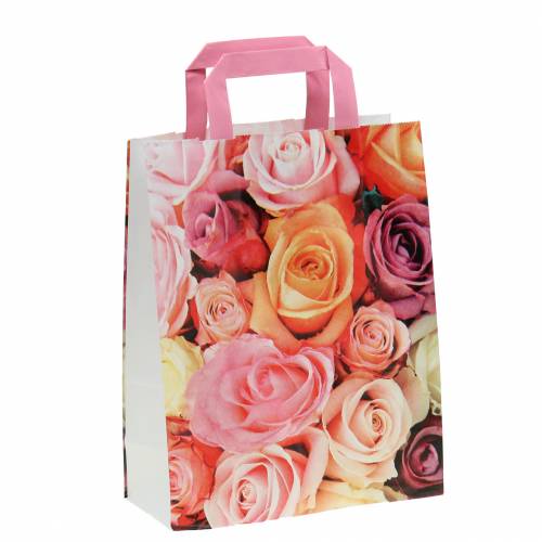 Floristik24 Sac en papier rose 22cm x 10cm x 28cm 25pcs