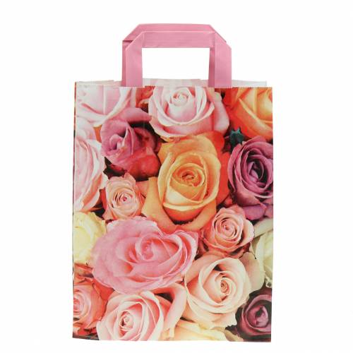 Floristik24 Sac en papier rose 22cm x 10cm x 28cm 25pcs