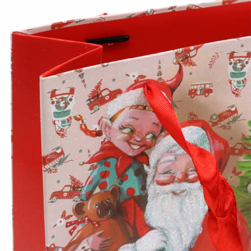 Floristik24 Sac cadeau sac en papier "Père Noël" H24cm