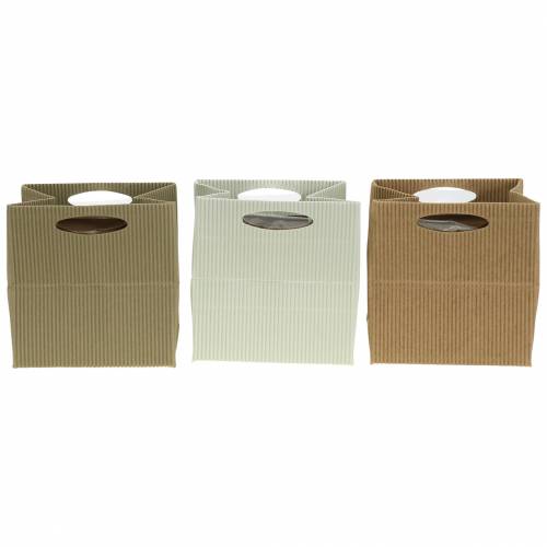 Floristik24 Pot de fleurs en papier naturel, gris 10,5 cm, 12 pièces