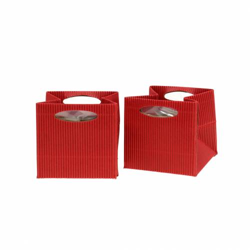 Floristik24 Jardinière en pots de fleurs en sac rouge 8,5cm 12pcs