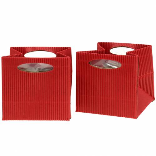 Sac en papier jardinière pot de fleur rouge 14cm 9pcs