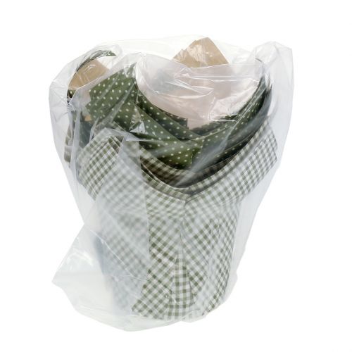 Floristik24 Pot en papier à motif vert-blanc Ø9,5cm 12 pcs