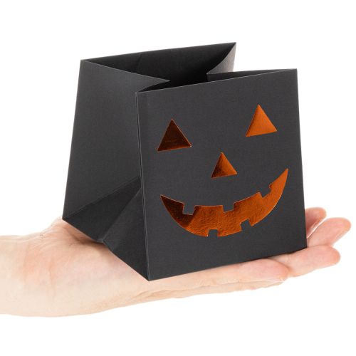 Pot de fleurs citrouille en sac en papier, décoration d'Halloween, 10 cm, lot de 6 | Floristik24.be