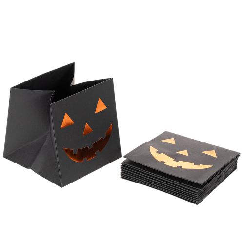 Pot de fleurs citrouille en sac en papier, décoration d'Halloween, 10 cm, lot de 6 | Floristik24.be