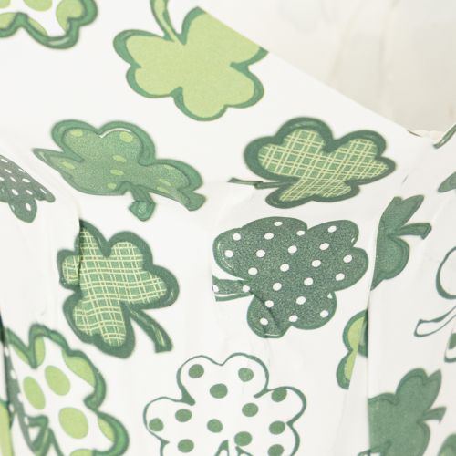 Pot de fleurs en papier à motif de trèfle, décoration de Nouvel An, 12 cm, lot de 12 | Floristik24.be