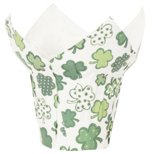 Pot de fleurs en papier à motif de trèfle, décoration de Nouvel An, 12 cm, lot de 12 | Floristik24.be