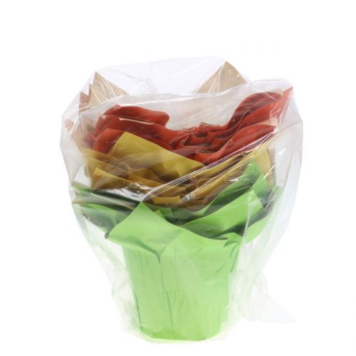 Floristik24 Pots en papier vert, orange, jaune Ø12cm 12pcs