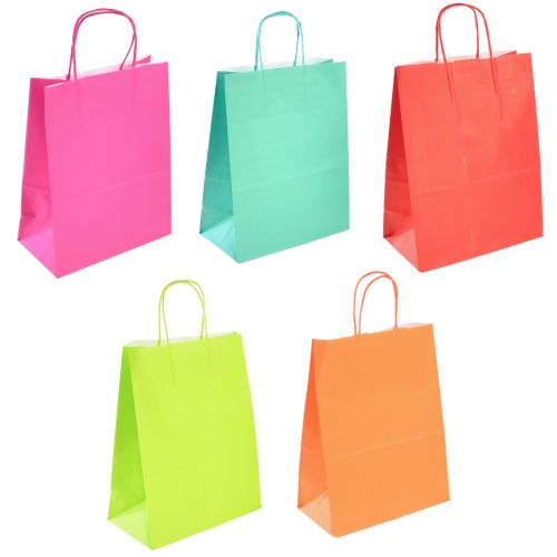 Floristik24 Sac de transport en papier sac cadeau 23x12x30cm coloré 30pcs