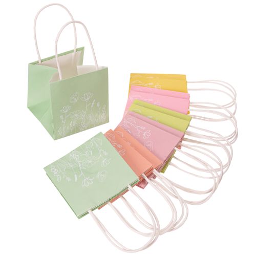 Article Sachet cadeau à motif floral, petit sachet cadeau pour occasions spéciales, 12 cm, lot de 12