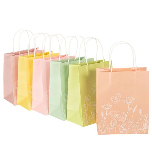 Sacs cadeaux en papier pour un emballage attrayant et pratique, 20 cm, lot de 6