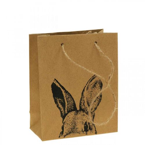 Sac cadeau Pâques sac en papier lapin marron 12×6×15cm 8 pcs