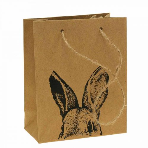 Article Sac cadeau Pâques sac en papier lapin marron 16×6.5×20cm 6pcs