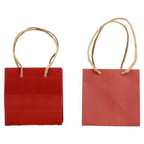 Article Sacs en papier rouge avec poignée sacs cadeaux 10,5×10,5cm 8 pièces
