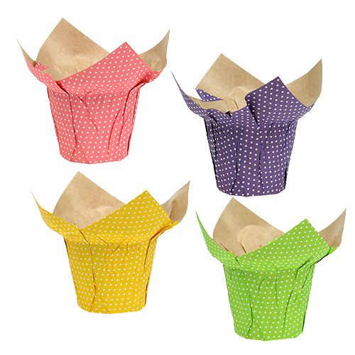 Floristik24 Cache-pot en papier coloré déco pot de fleurs en papier 8pcs