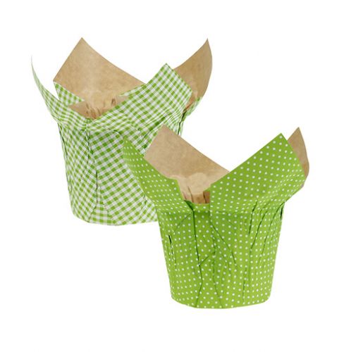 Floristik24 Pot en papier Ø10cm H8cm vert 8pcs