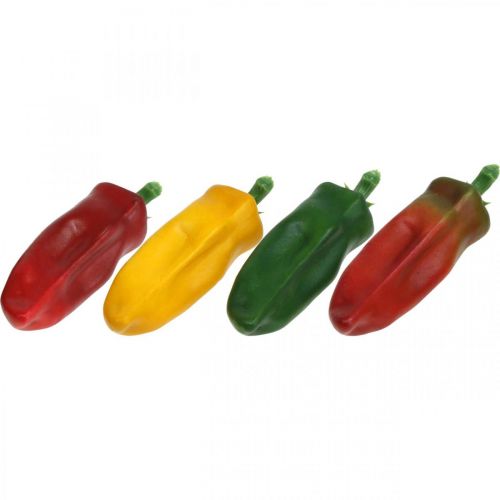 Article Décoration de vitrine Paprika, décoration végétale, couleurs assorties, H14cm, 4 pièces