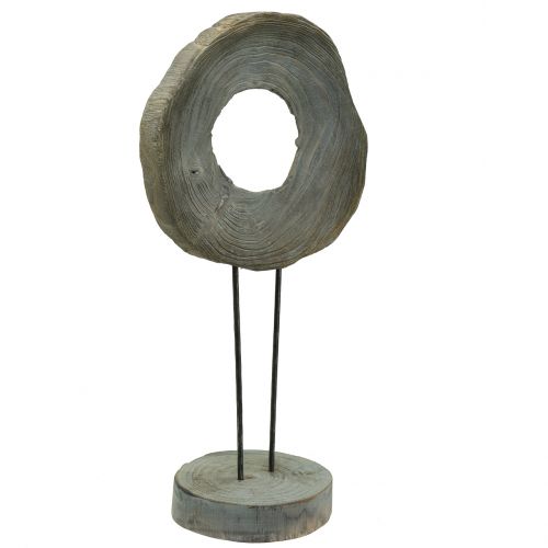 Floristik24 Sculpture décorative en bois de paulownia lavé gris H60cm