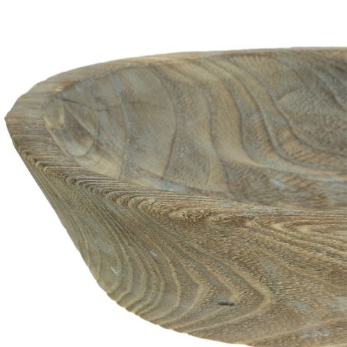 Article Bol décoratif en bois de paulownia ovale 44cm x 19cm H8cm