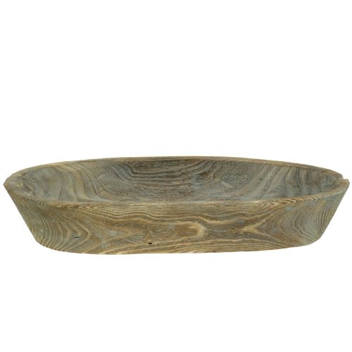 Floristik24 Bol décoratif en bois de paulownia ovale 44cm x 19cm H8cm