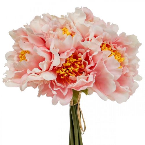 Floristik24 Paeonia Pivoine Fleur Artificielle Pivoine Rose Ø6cm 28cm 7 pcs