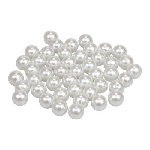 Floristik24 Perles décoratives à enfiler perles artisanales blanches 12mm 300g