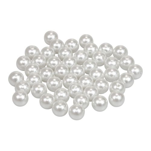 Perles décoratives à enfiler perles artisanales blanches 12mm 300g