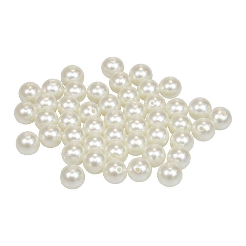 Floristik24 Perles à enfiler perles artisanales blanc crème 12mm 300g