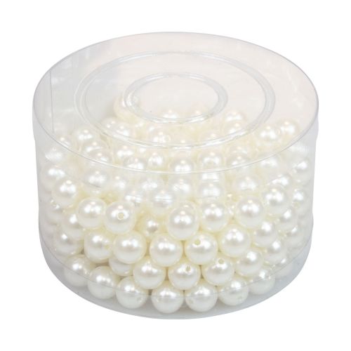 Floristik24 Perles à enfiler perles artisanales blanc crème 12mm 300g