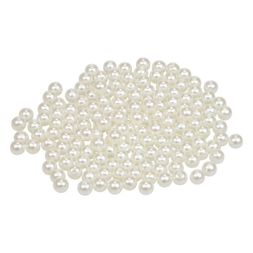 Article Perles à enfiler perles artisanales blanc crème 6mm 300g