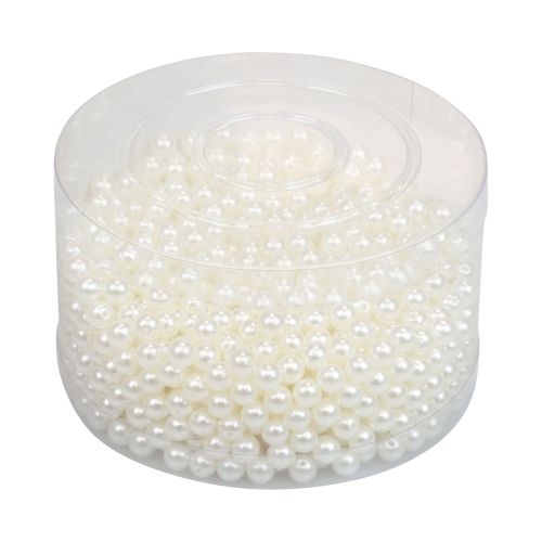 Article Perles à enfiler perles artisanales blanc crème 6mm 300g