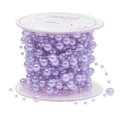 Perle cordon violet 6mm 15m