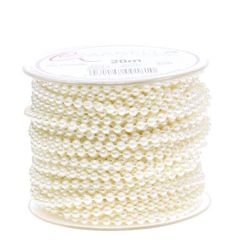 Article Perle cordon crème 4mm 20m