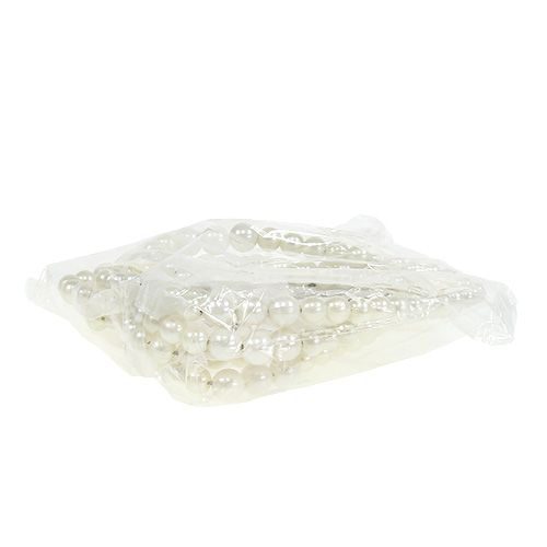 Floristik24 Coeur de perle à suspendre blanc 13cm 4pcs