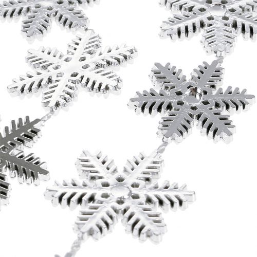 Floristik24 Guirlande décorative flocons de neige argent 270cm