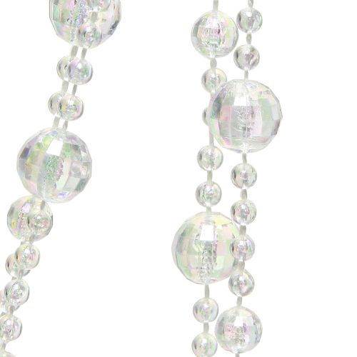 Article Collier de perles ruban de perles guirlande de perles blanc clair 270cm