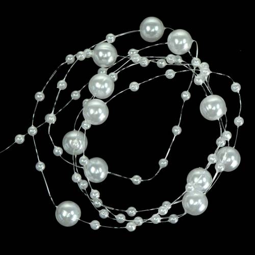 Collier Perle Blanche Ø3 - 8mm L3m