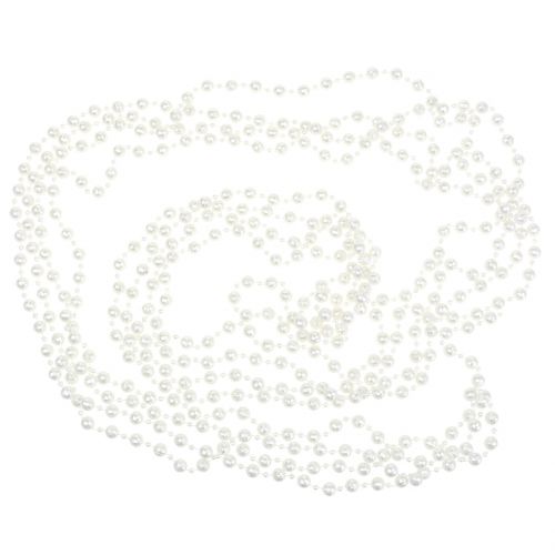Floristik24 Collier de perles blanches 7m