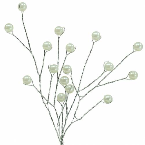 Floristik24 Branche de perles champagne L18cm 2 pcs